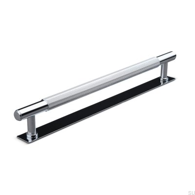 Tirador para mueble rectangular Salo Stripe 224, cromo pulido