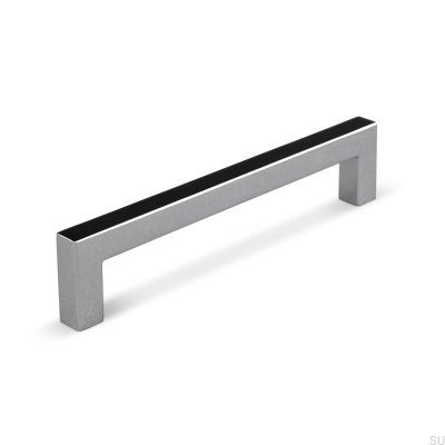 Tirador para mueble rectangular Tripoli 128, cromo pulido
