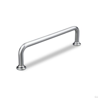 Tirador para mueble alargado Venosa 128, plata cepillada