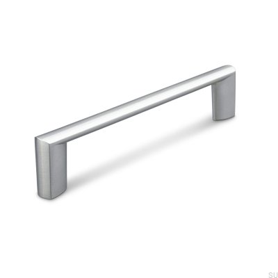 Tirador para mueble oblongo Bardi 128 plata cepillada