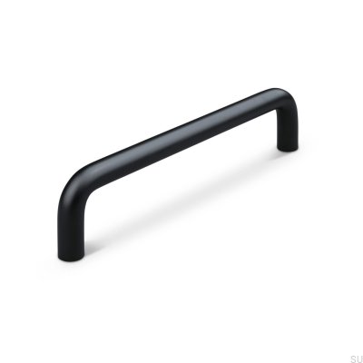Tirador para mueble alargado Barga 128, metal, negro mate