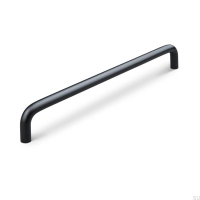 Tirador para mueble alargado Barga 224, metal, negro mate