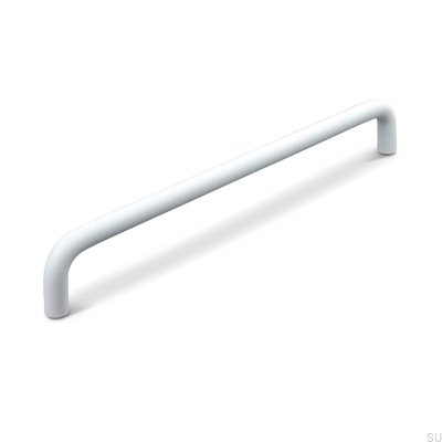 Tirador para mueble alargado Barga 224, metal, blanco mate