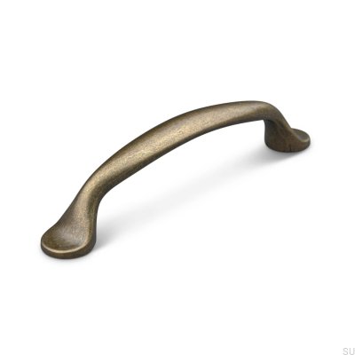 Tirador para mueble oblongo Barletta 96, metal oxidado