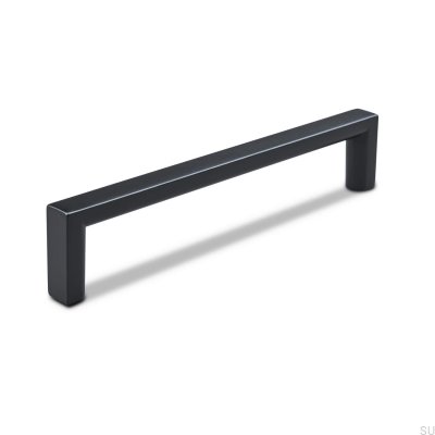 Tirador para mueble rectangular Calabro 128, Metal, Negro Mate