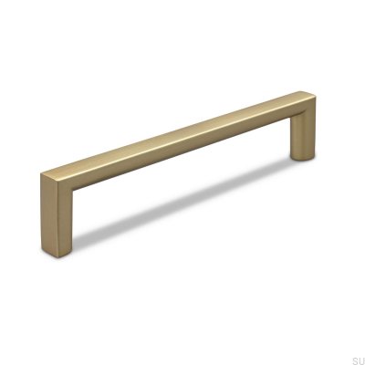 Tirador para mueble rectangular Calabro 128 Oro Cepillado