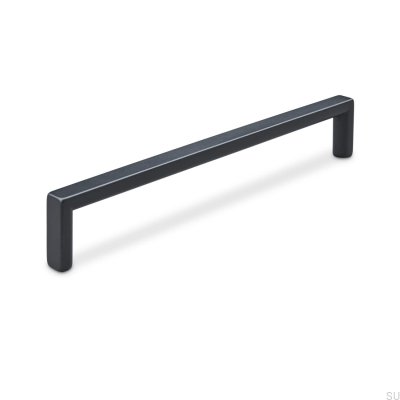 Tirador para mueble alargado Calabro 160, Metal, Negro mate