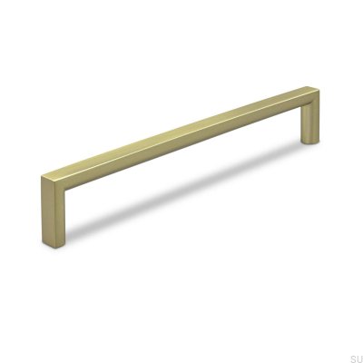 Tirador para mueble rectangular Calabro 160 Oro Cepillado