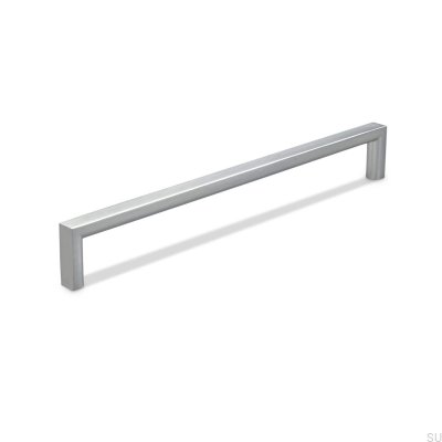 Tirador para mueble rectangular Calabro 192 Plata Cepillada