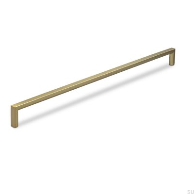 Tirador para mueble rectangular Calabro 320 Oro Cepillado