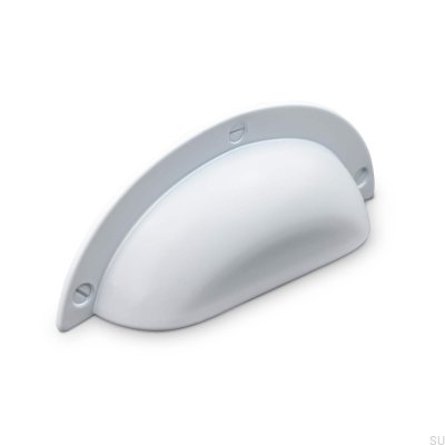 Tirador para mueble Conti 64 Shell, metal, blanco mate