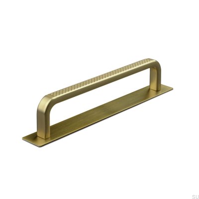 Tirador para mueble longitudinal con arandela Gardone 128 Oro Cepillado