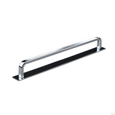 Tirador para mueble longitudinal con soporte Stripe Gardone 224 Cromo brillo