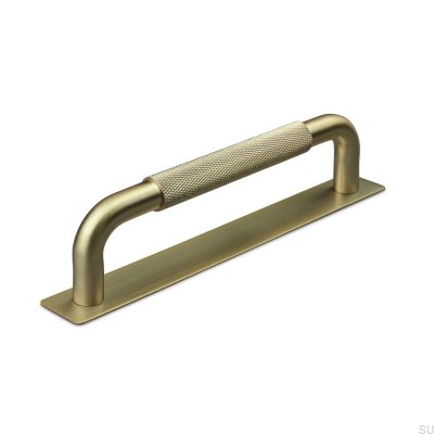 PERUGIA 128 Tirador para mueble oblongo moleteado en oro