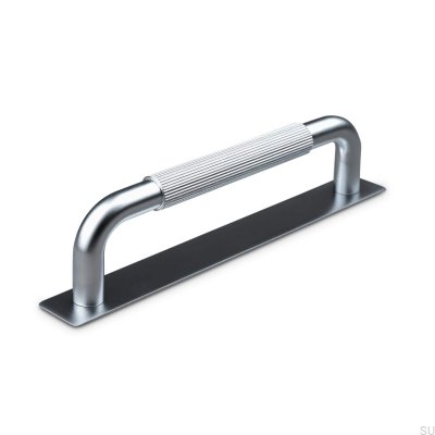 Tirador para mueble rectangular Perugia Stripe 128 Plata