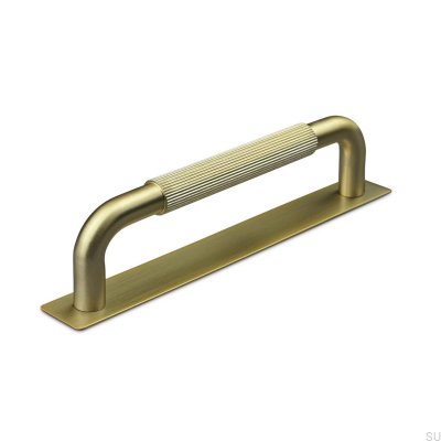 Tirador para mueble oblongo Perugia Stripe 128 Brushed Gold