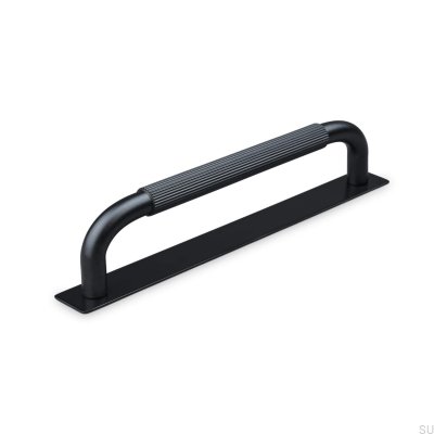 Tirador para mueble rectangular Perugia Stripe 160, metal, negro mate