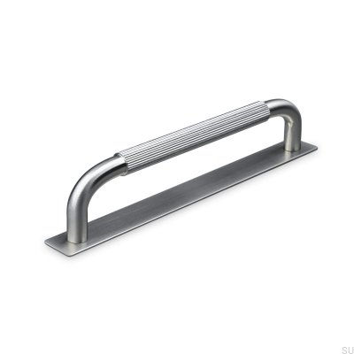 Tirador para mueble longitudinal Perugia Stripe 160 plata cepillado