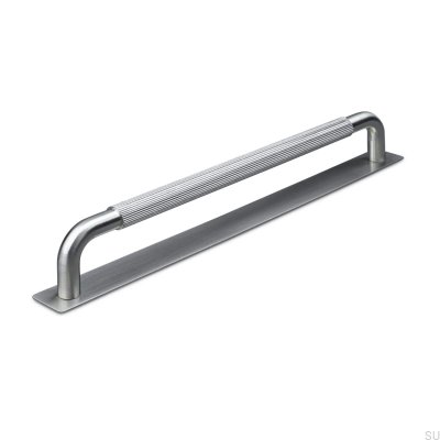 Tirador para mueble oblongo Perugia Stripe 224 Plata Cepillada