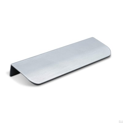 Tirador para mueble con borde Poppi 136, plata cepillada