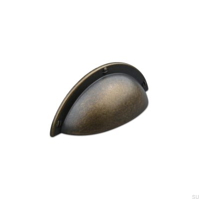 Tirador para mueble concha Prato 64, metal oxidado
