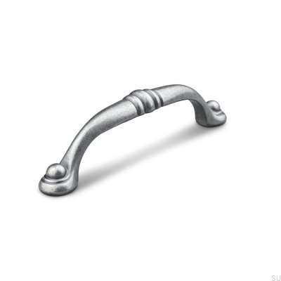 Tirador para mueble oblongo Rom 96 Estaño Antiguo