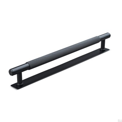 Tirador para mueble alargado Salo 224, metal, negro mate