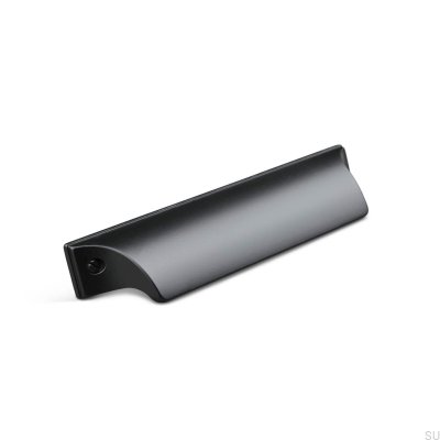 Tirador para mueble Trani 96 Shell, metal negro mate