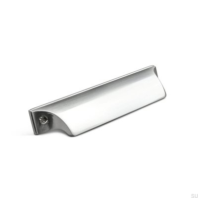 Tirador para mueble con carcasa Trani 96 Plata Cepillada