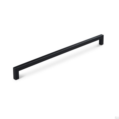 Tirador para mueble alargado Tripoli 320, metal, negro mate