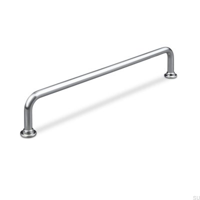 Tirador para mueble alargado Venosa 192, plata cepillada