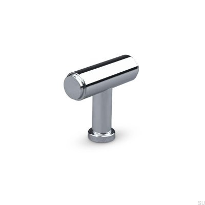 Pomo para muebles de metal Salo con barra en T, cromo pulido