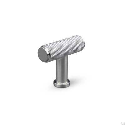 Perilla para muebles de metal T-Bar Salo Ruta, color plata cepillada