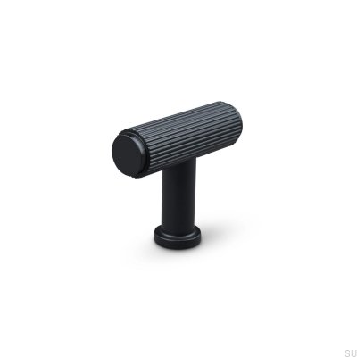Pomo para mueble T-Bar Salo Stripe de metal negro mate