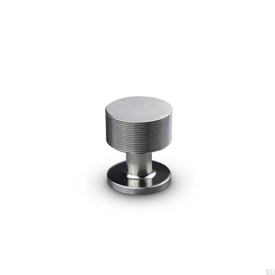 Pomo para mueble Sassari Stripe 25 Plata Cepillada