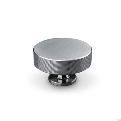 Pomo para mueble Sassari Stripe 50 Plata Cepillada