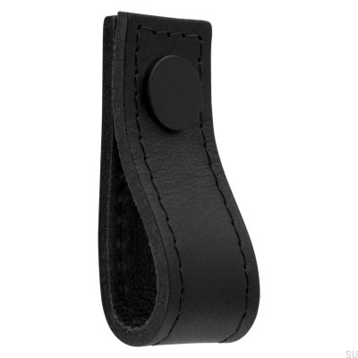 Pomo para mueble Loop Avio de Piel Negro con Negro