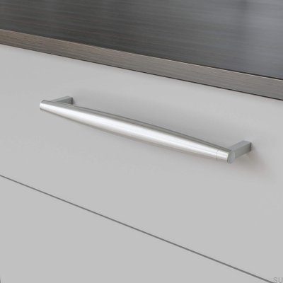 Tirador para mueble alargado Hjo 256, plata cepillada