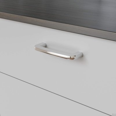 Tirador para mueble alargado Visby 128, cromo pulido
