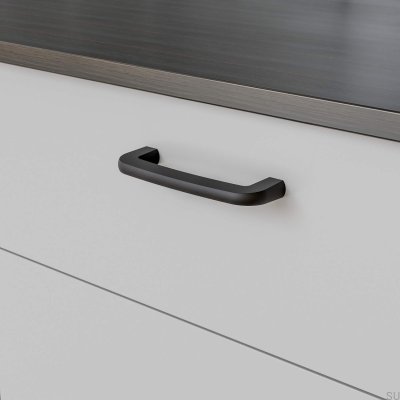 Tirador para mueble alargado Visby 128, metal, negro mate