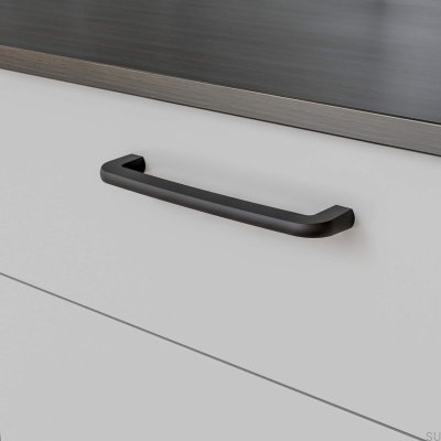 Tirador para mueble alargado Visby 192, metal, negro mate