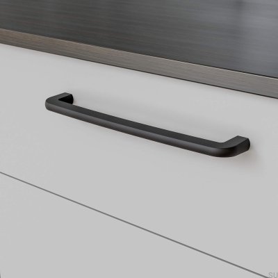 Tirador para mueble alargado Visby 256, metal, negro mate