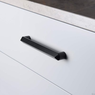 Tirador para mueble alargado Lysekil 192, metal, negro mate