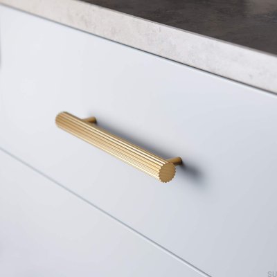 Tirador para mueble rectangular Smögen 160 Brushed Gold