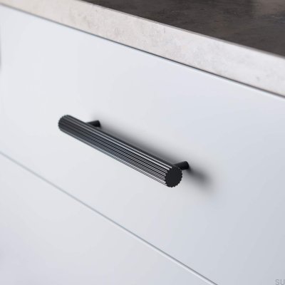 Tirador para mueble alargado Smögen 160, metal, negro mate