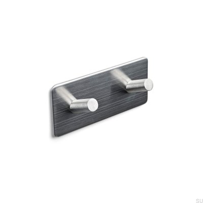 Perchero de pared Nantes 120-2, plata cepillado