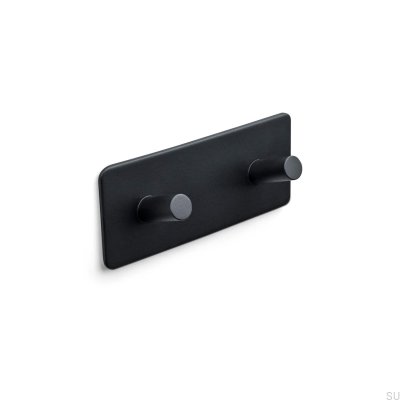 Perchero de pared Nantes 120-2, metal, negro mate