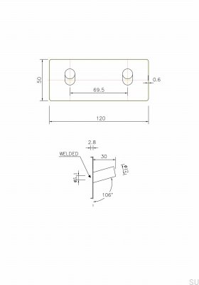 Perchero de pared Nantes 120-2, metal, negro mate