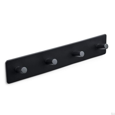 Perchero de pared Nantes 260-4, metal, negro mate
