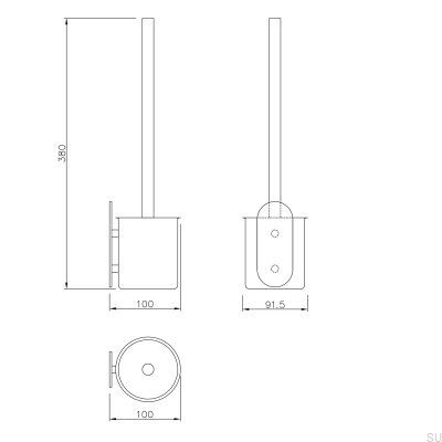 Escobillero de pared Tours, cromo brillo